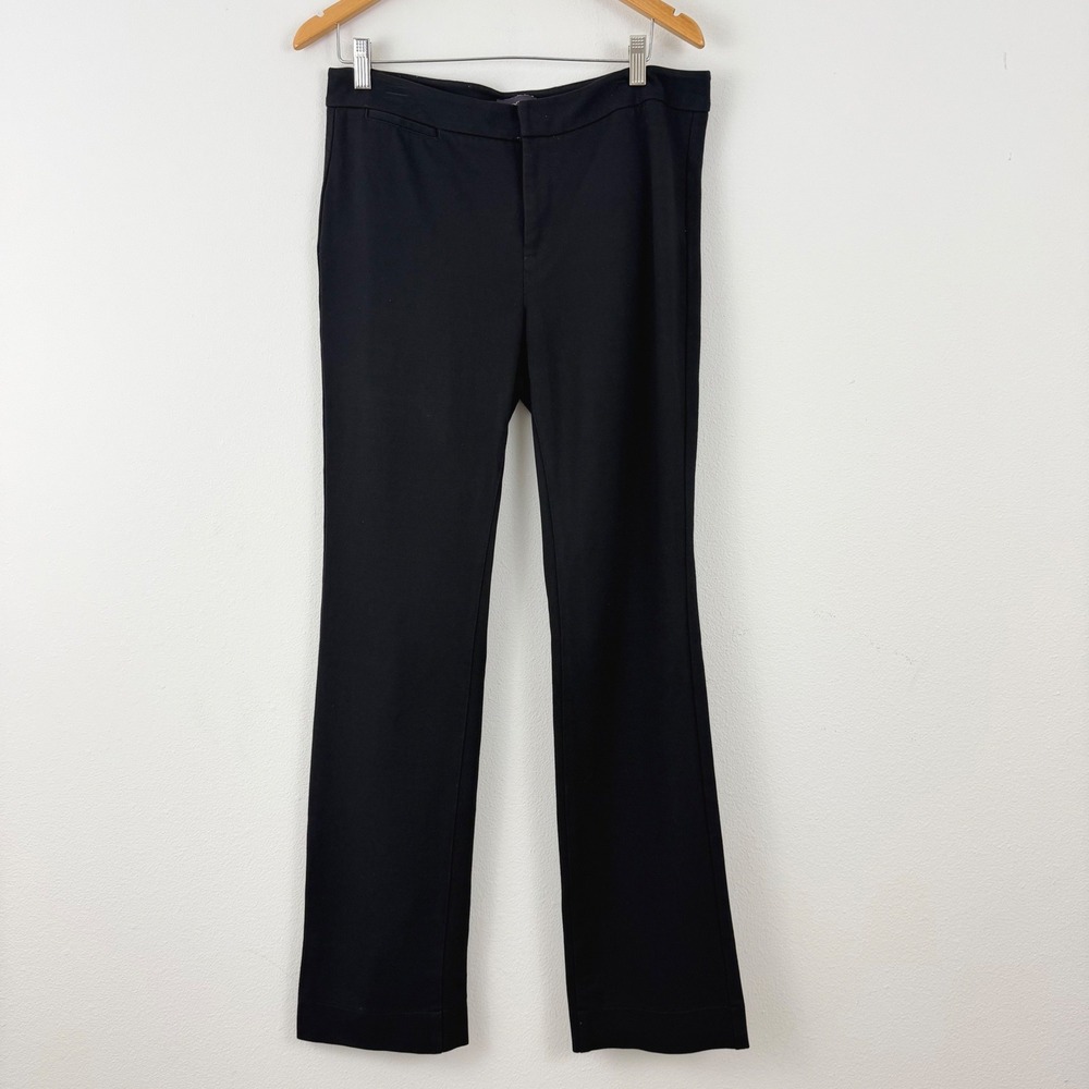Capsule Wardrobe NYDJ Size 10 Black Ponte Knit Trousers Flare Leg Career Pants